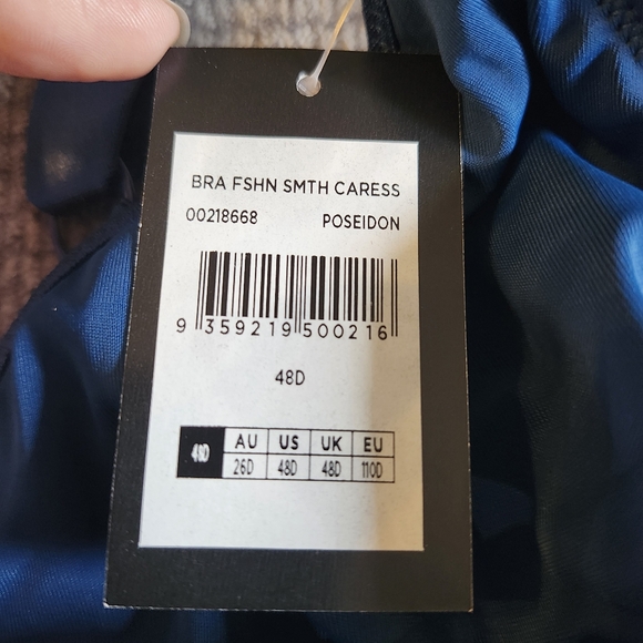 Avenue Bra, Lightly lined, Underwire, Sz 48D, Dark Teal (Poseidon) NWT, - Picture 3 of 6